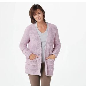 Barefoot Dreams CozyChic Boardwalk Open Cardigan Size Small NWT